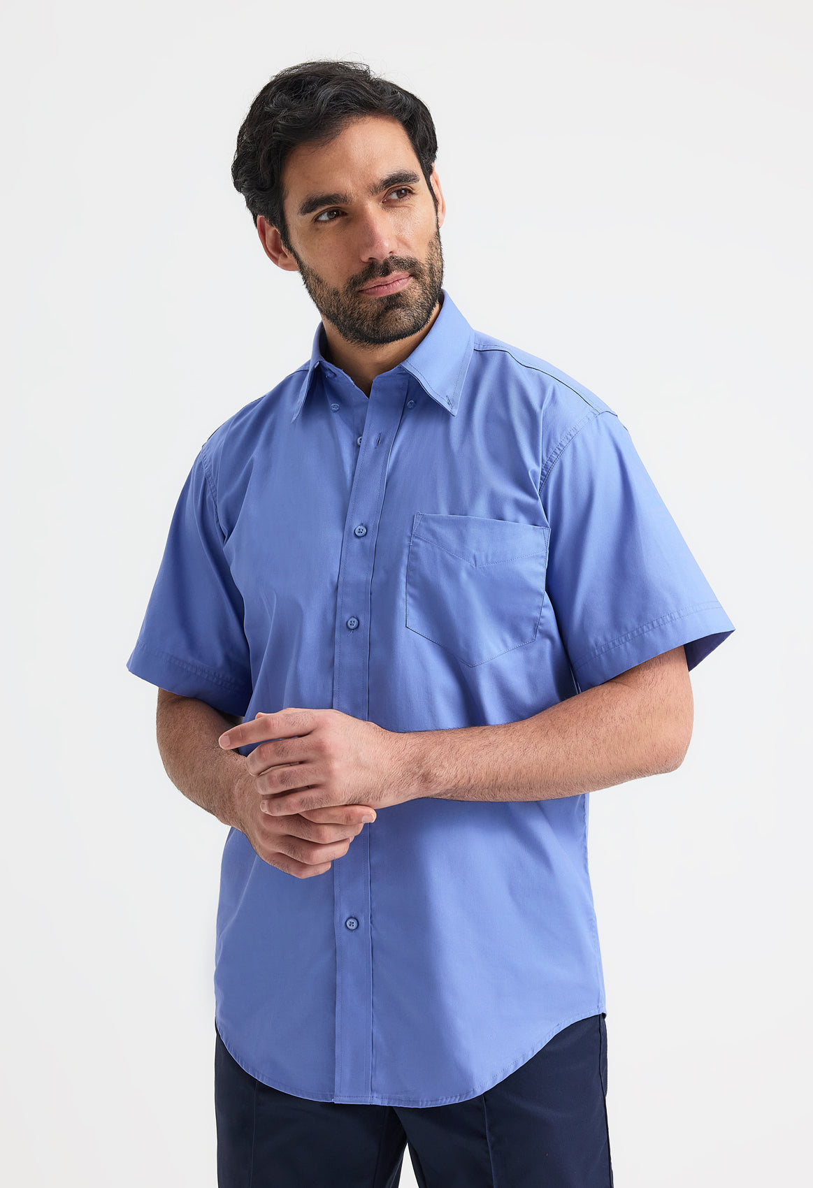 UC702 Mens Pinpoint Oxford Half Sleeve Shirt
